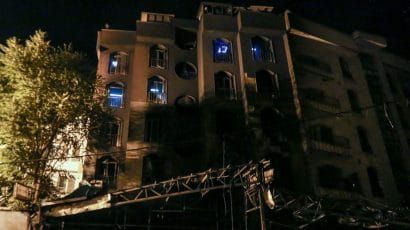 Sina Athar clinic after a June 30 explosion.