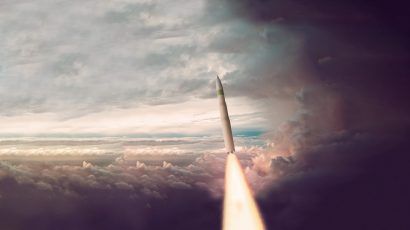 Artist's concept shows future ICBM blasting into sky